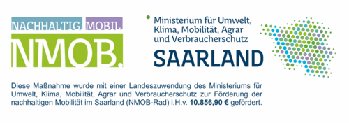 Förderschild Radabstellanlage Ministerium für Umwelt, Klima, Mobilität, Agrar und Verbraucherschutz